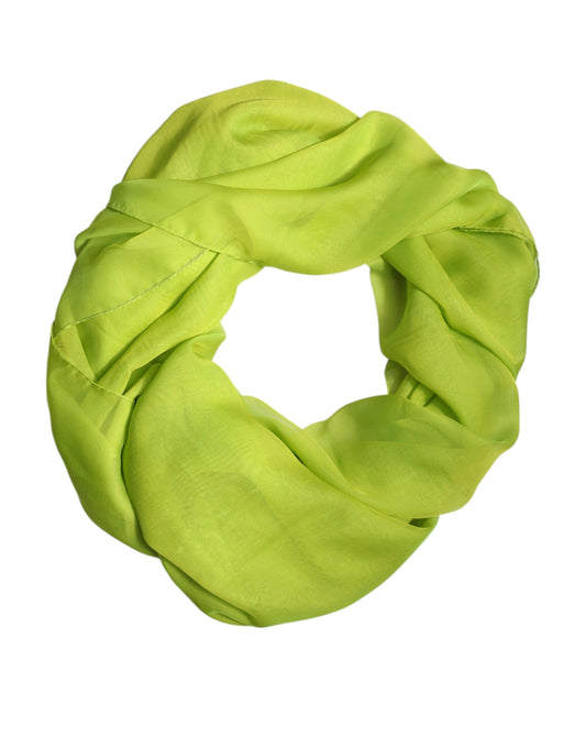 Dolce & Gabbana huivi Green Silk Rectangle Wrap Shawl Neck Warmer Scarf