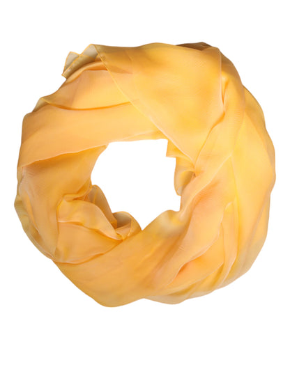 Dolce & Gabbana huivi Yellow Silk Rectangle Wrap Shawl Scarf