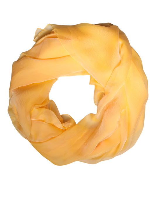 Dolce & Gabbana huivi Yellow Silk Rectangle Wrap Shawl Scarf