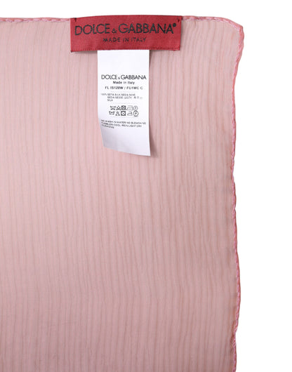 Dolce & Gabbana huivi Pink Silk Rectangle Women Wrap Shawl Scarf