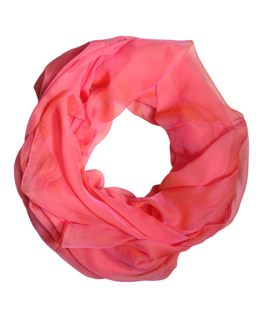 Dolce & Gabbana huivi Pink Silk Rectangle Women Wrap Shawl Scarf