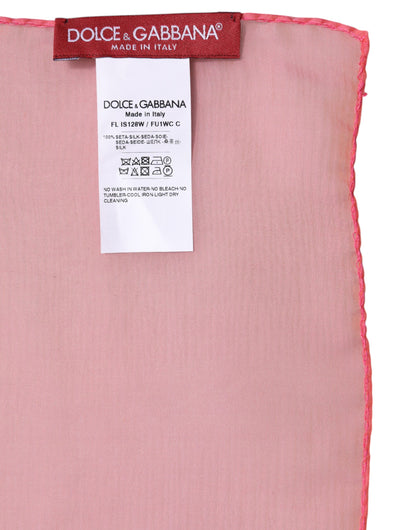 Dolce & Gabbana huivi Pink Silk Rectangle Women Wrap Shawl Scarf