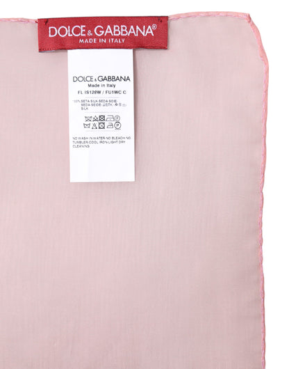 Dolce & Gabbana huivi Pink Silk Rectangle Women Wrap Shawl Scarf