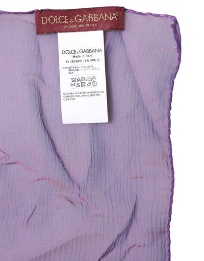 Dolce & Gabbana huivi Purple Silk Rectangle Wrap Shawl Scarf