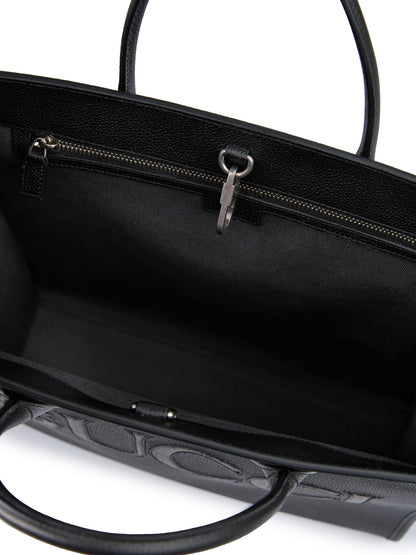 Gucci laukku - Black Leather Logo Medium Tote Bag