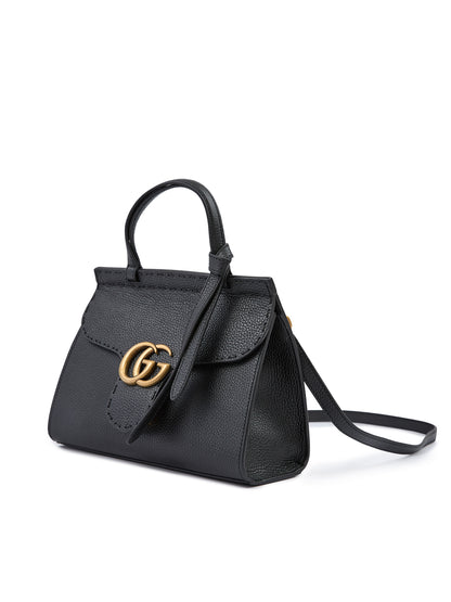 Gucci laukku - Black Leather GG Marmont Handbag