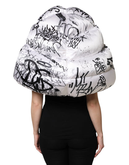 Dolce & Gabbana rohkea hattu / päähine - White Polyester Printed Hood Quilted Hat