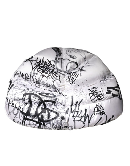 Dolce & Gabbana rohkea hattu / päähine - White Polyester Printed Hood Quilted Hat