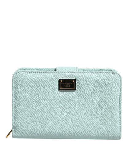 Dolce & Gabbana lompakko Mint Green Leather Bifold Continental Clutch Wallet