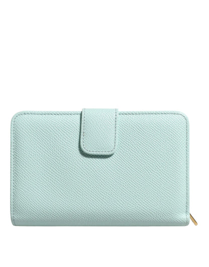 Dolce & Gabbana lompakko Mint Green Leather Bifold Continental Clutch Wallet