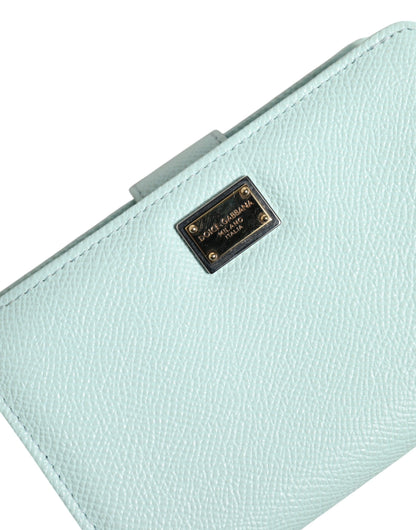 Dolce & Gabbana lompakko Mint Green Leather Bifold Continental Clutch Wallet