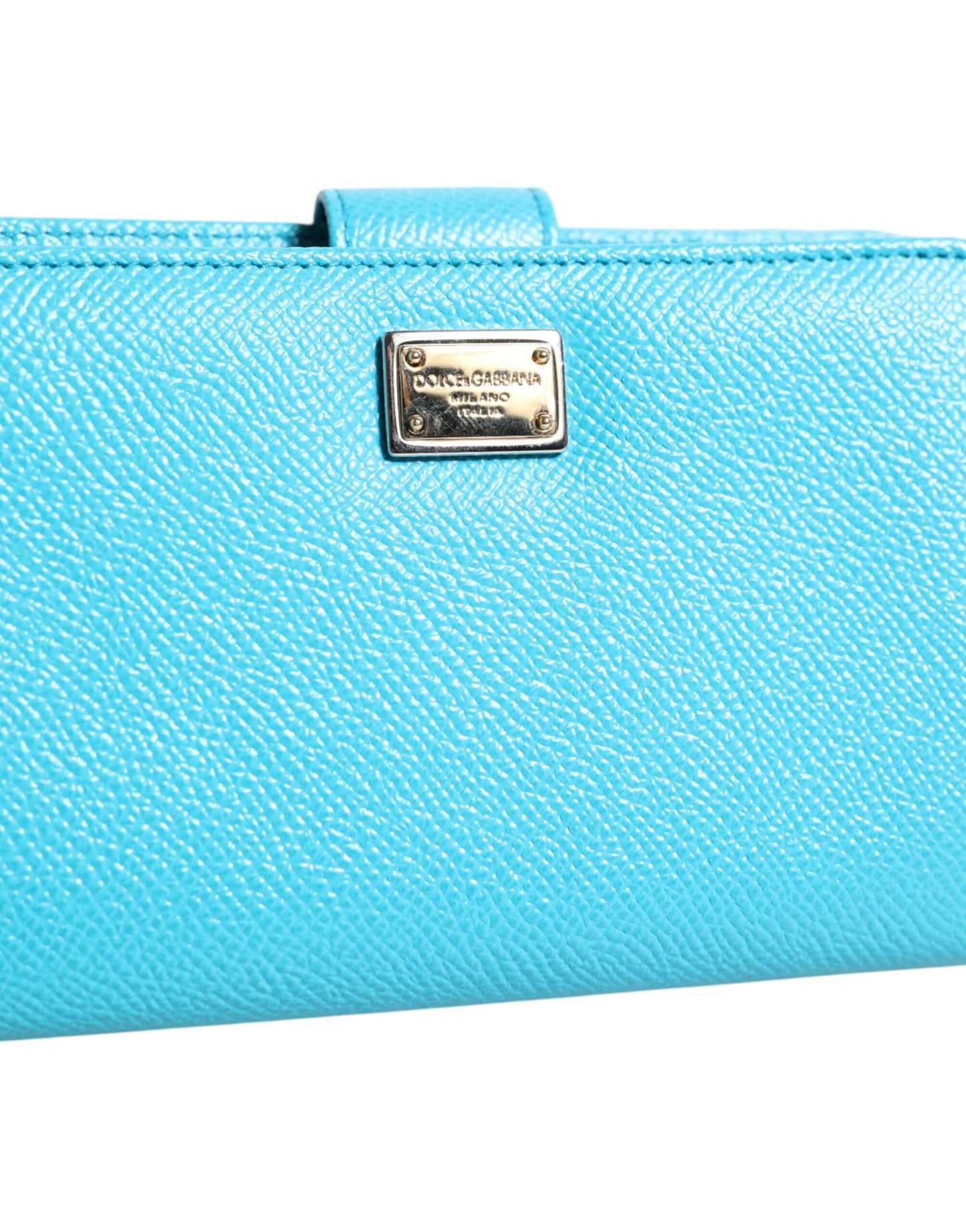 Dolce & Gabbana lompakko - Light Blue Leather Bifold Continental Clutch Wallet