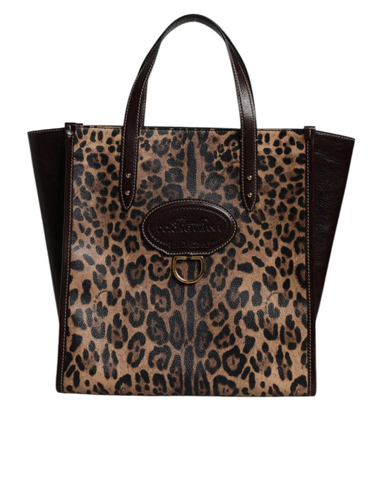 Dolce & Gabbana laukku - Multicolor Leopard Shopping Tote Shoulder WomenBorse Bag