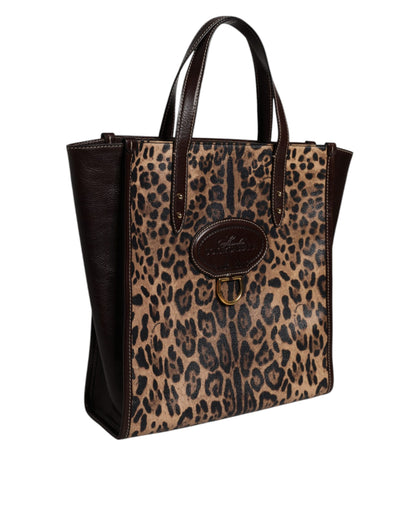 Dolce & Gabbana laukku - Multicolor Leopard Shopping Tote Shoulder WomenBorse Bag