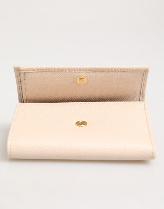 Dolce & Gabbana lompakko Light Pink Calf Leather DG Logo French Flap Wallet