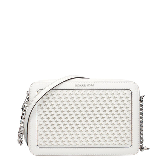 Michael Kors laukku - White Leather Crossbody Bag