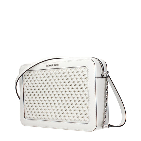 Michael Kors laukku - White Leather Crossbody Bag