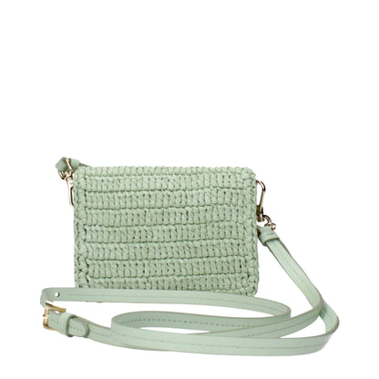 Prada käsilaukku - Green Raffia Crossbody Bag