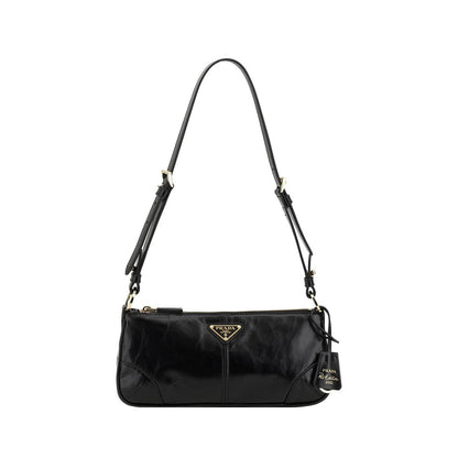 Prada Black Calf Leather Bos Taurus Shoulder Bag