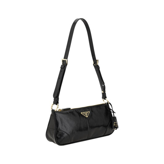 Prada Black Calf Leather Bos Taurus Shoulder Bag