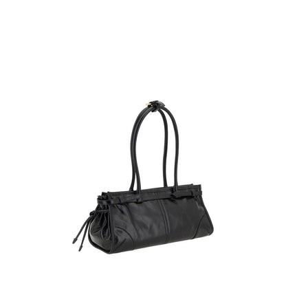 Prada Black Calf Leather Bos Taurus Shoulder Bag