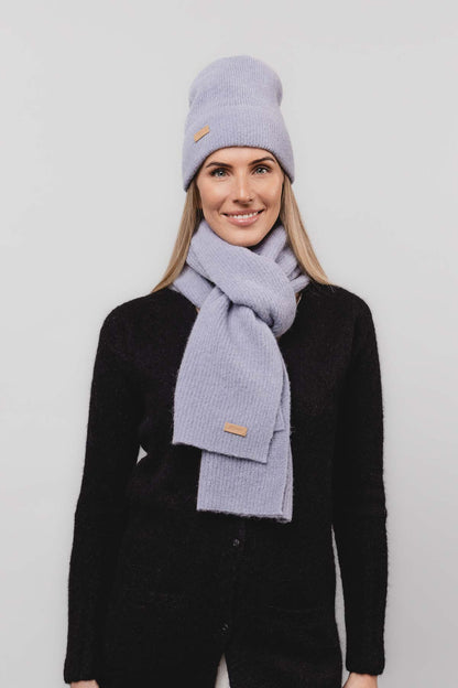 Natural Baby Alpaca and Merino Wool Light Fisherman's Rib Scarf