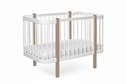 Baby Crib ELIN with Mattress - Cappuccino/White