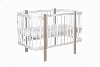 Baby Crib ELIN with Mattress - Cappuccino/White