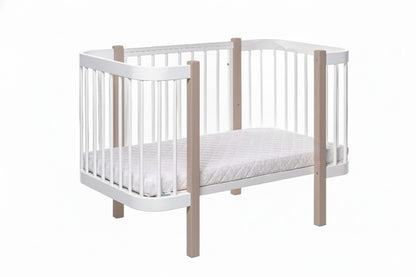 Baby Crib ELIN with Mattress - Cappuccino/White
