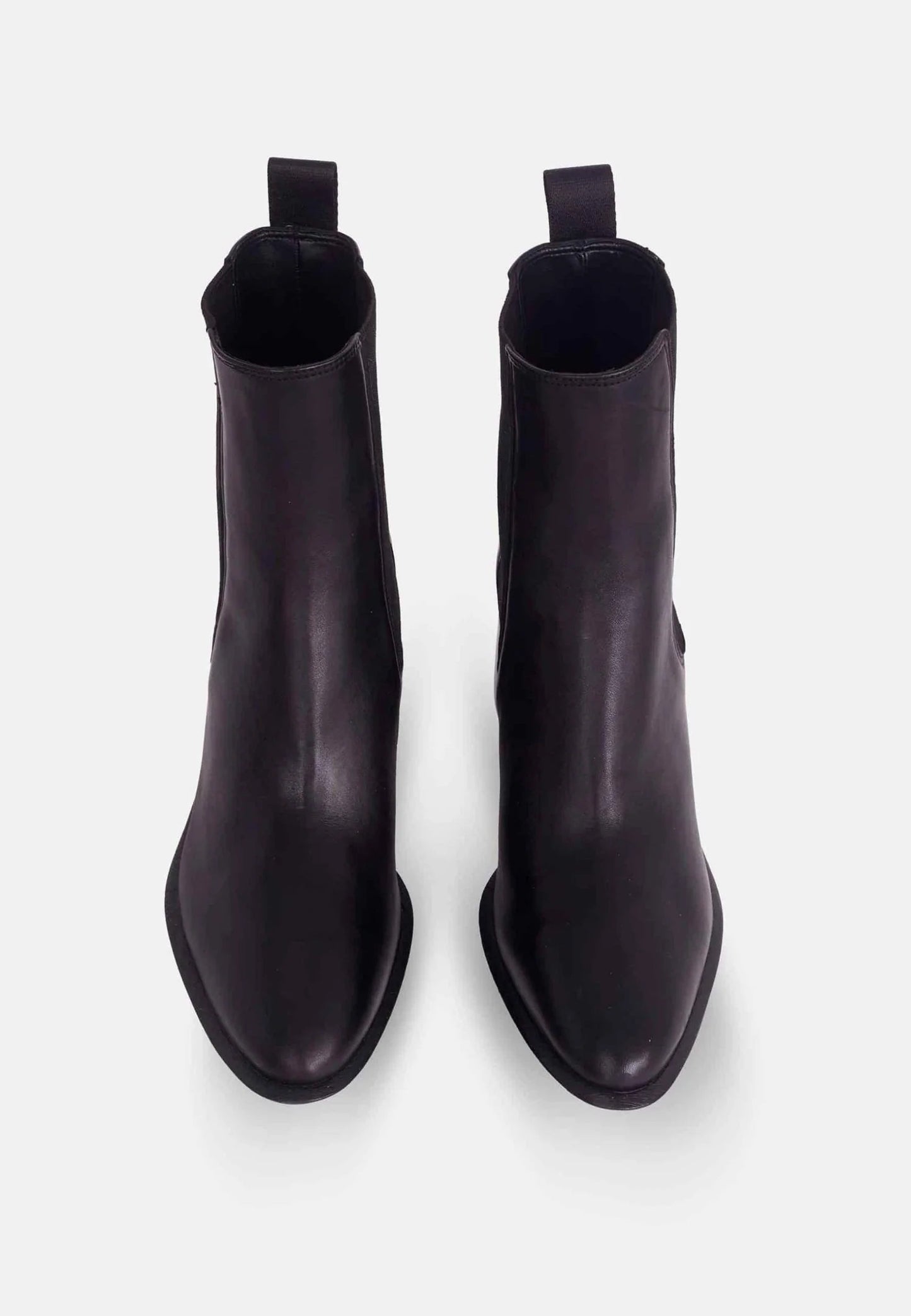 Black Leather Ankle Boots Canna – Chelsea Boots with 6.5 cm Block Heel