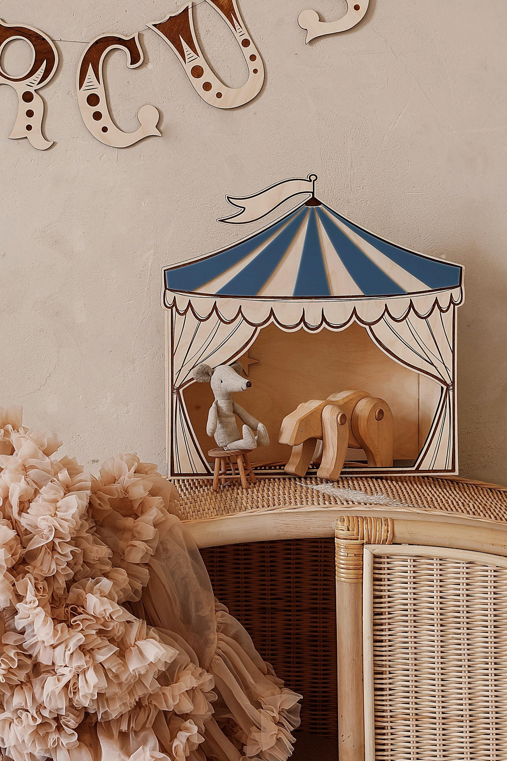 Mr. Bear and his Circus Bicycle – wall decoration for children's