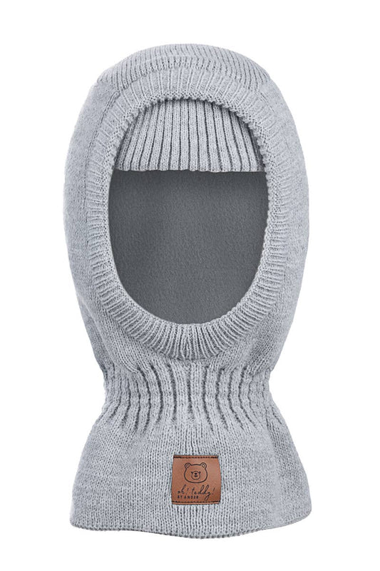 Kinder-Helmmütze hellgrau, 2 Größen