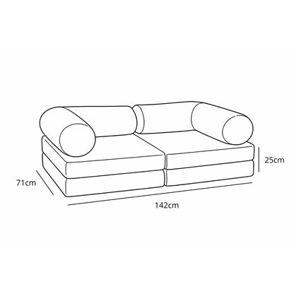 HoneyHug Soft Modular Sofa for Children – Teddy Cream