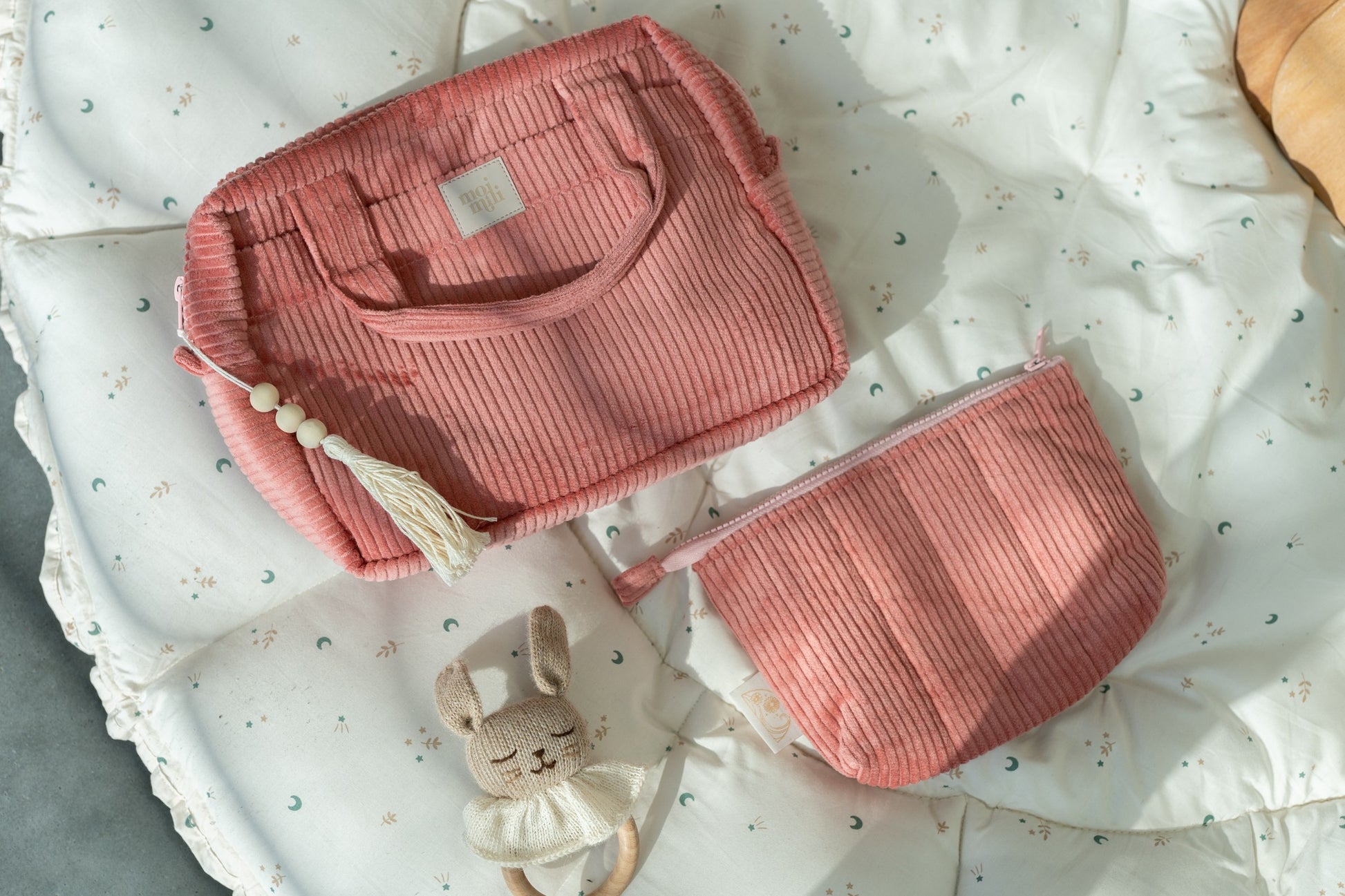 Make-Up Bag Set of 2 - Coral ds