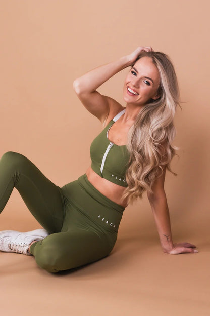 Sports Bra 'Olive Green'